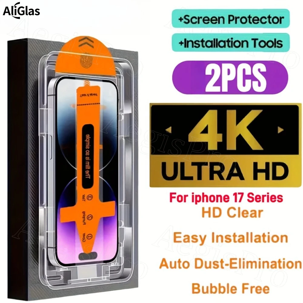 

2Pcs Premium Tempered Glass Screen Protector For iPhone 17 16 15 14 13 Pro Max,For iPhone 12 13Mini Easy to Install Anti-Scratch