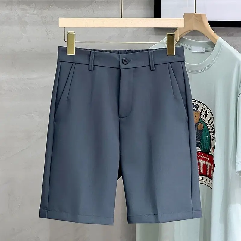 Five-point Suit Pants for Men Korean Style Business Shorts Trousers Slim Mid-pants Without Ironing Thin Casual Trousers - Image 4