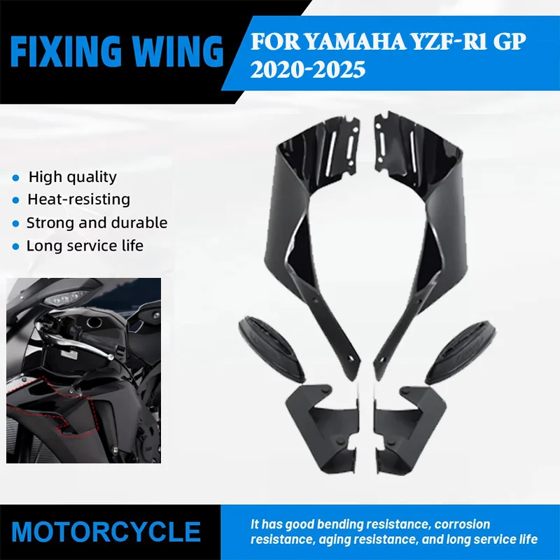 

Motorcycle Fixed Wing Spoiler For YAMAHA YZF-R1 YZFR1 YZFR1 GP 2020-2025 ABS Plastic Front Aerodynamic Wing Winglets Fairing