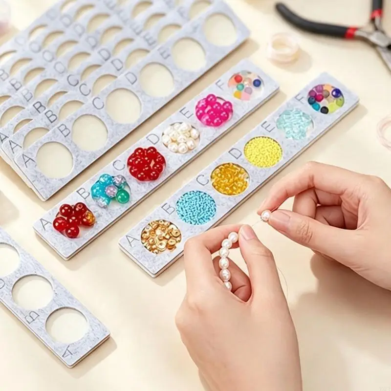Jewelry Making Board Set of 10 in Soft Felt for Beading Beginners, Classroom DIY, Family Crafts and Sorting