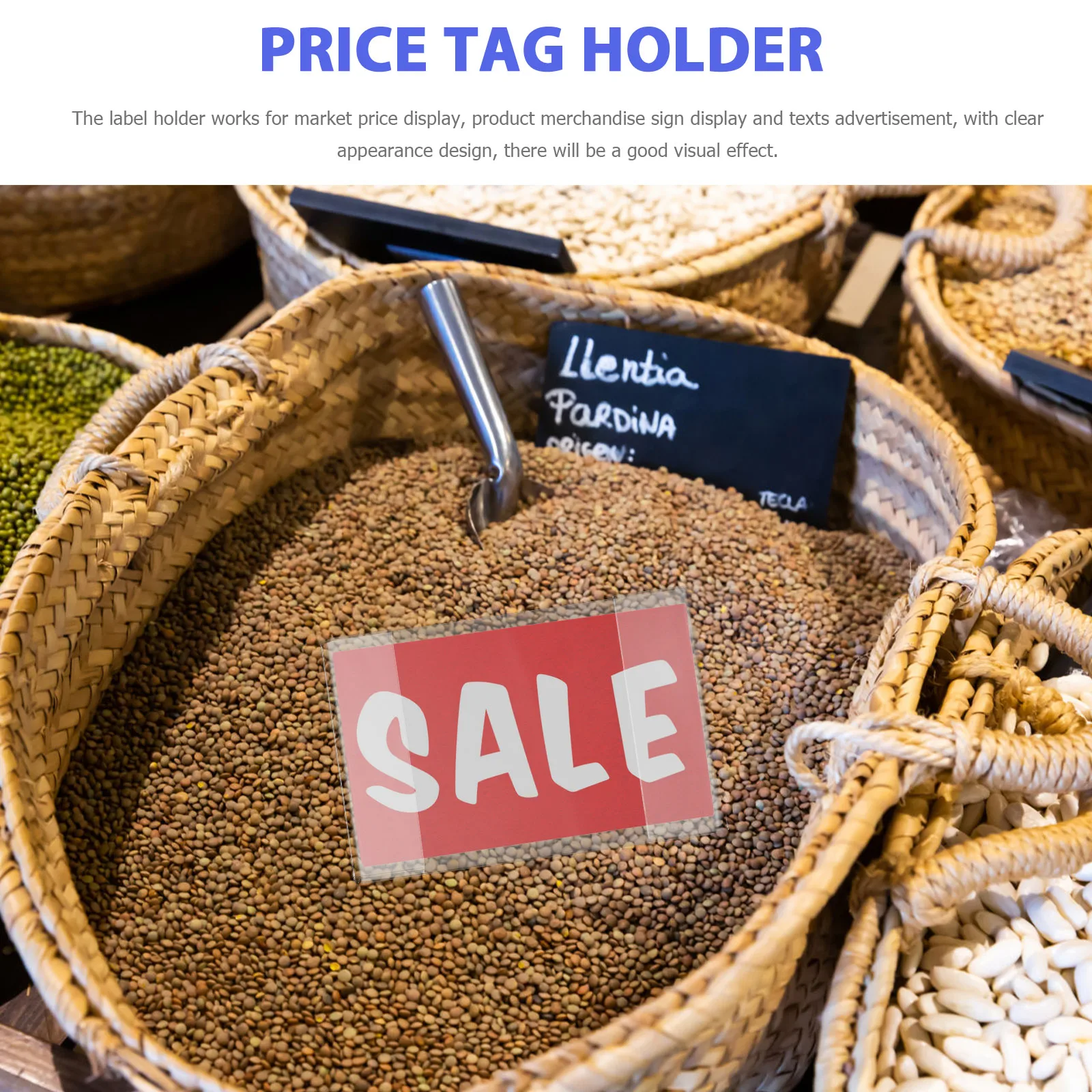 10 Buah Label Harga Toko Aksesori Tempat Label Tampilan Tab Rak Rak Transparan Komoditas