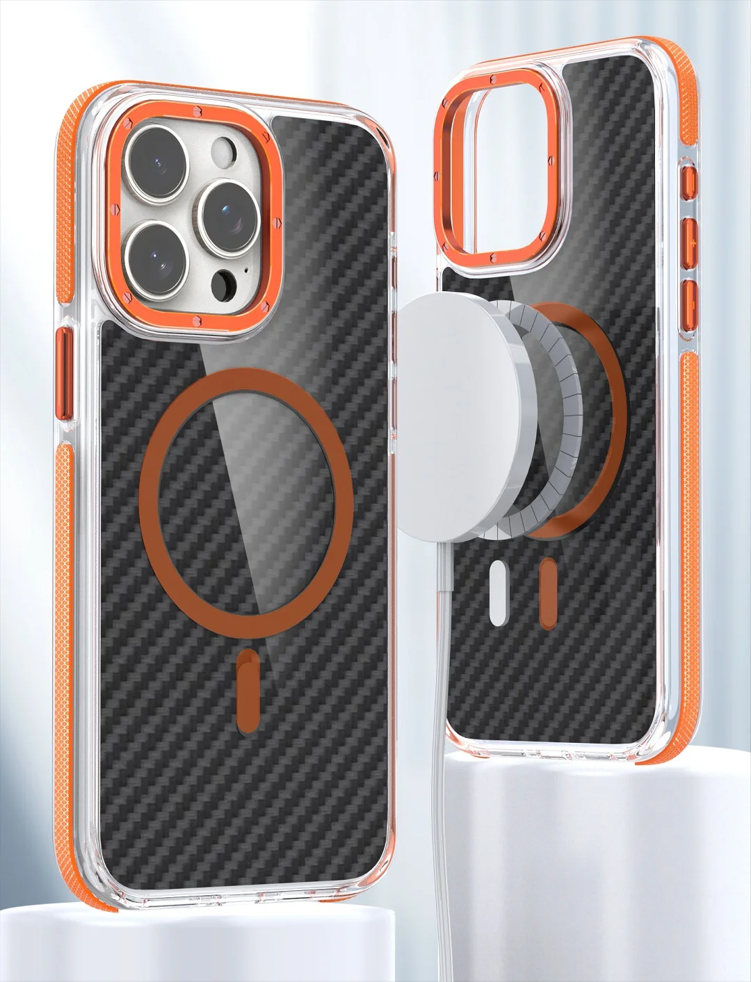 

Высококачественный чехол Magsafe из углеродного волокна с защитой от падения для iPhone 17, 16, 15, 14, 13, 12, 11 Pro Max, магнитный чехол для беспроводной зарядки