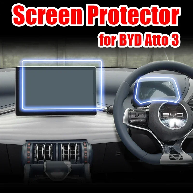 Screen Protector for BYD Atto3 EV Car GPS Navigation Display Tempered Glass Film Protective Pad Eye-Care Scratch Proof