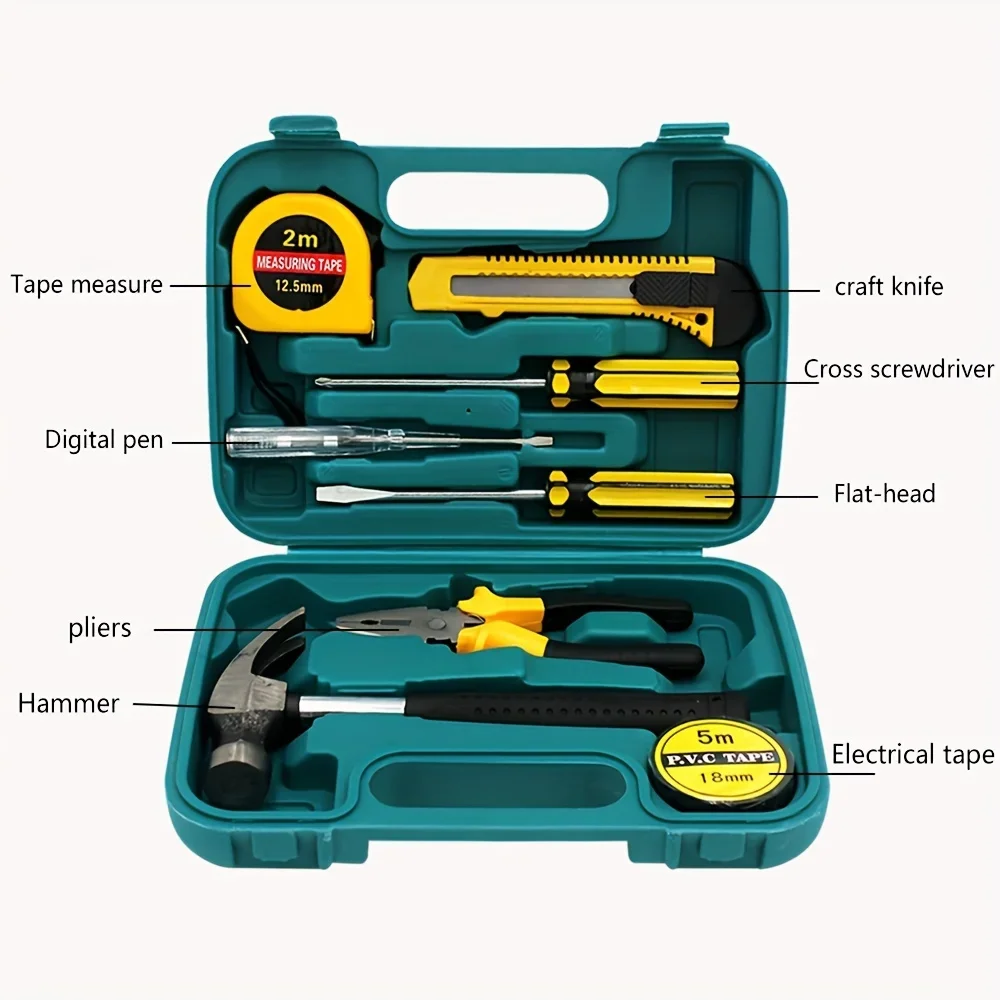 Complete Tools Set Kit Professional Hand Toolbox General Household Work Tool Box Repairs Maintenance Metal Carpentry Tools