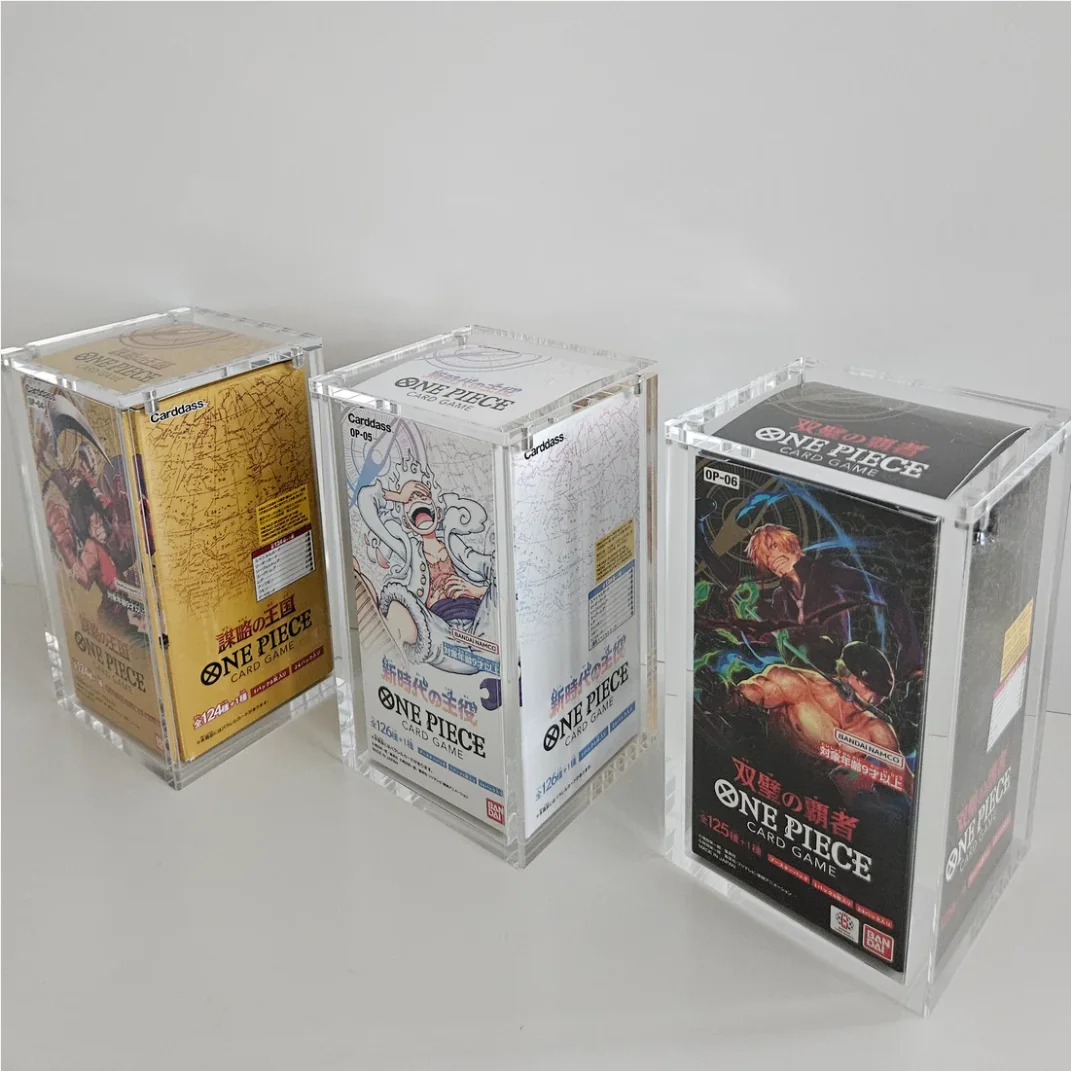 [K]Acrylic Case  Japanese One Piece Booster Box Display Case Collector Protector with Strong Magnetic Lid for One Piece