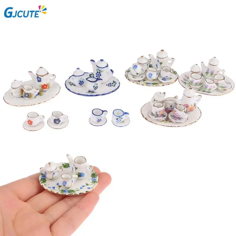 

1/12 Dollhouse Accessories Mini China Ceramic Tea Cup Bottle Set For Doll Doll Blythe Doll House Kitchen Table Decoration Gift