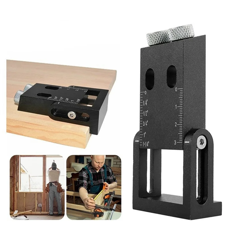

A19F-15-Degree Angle Woodworking Oblique Hole Locator 8Pc Pocket Hole Jig Kit For Woodworking Tools