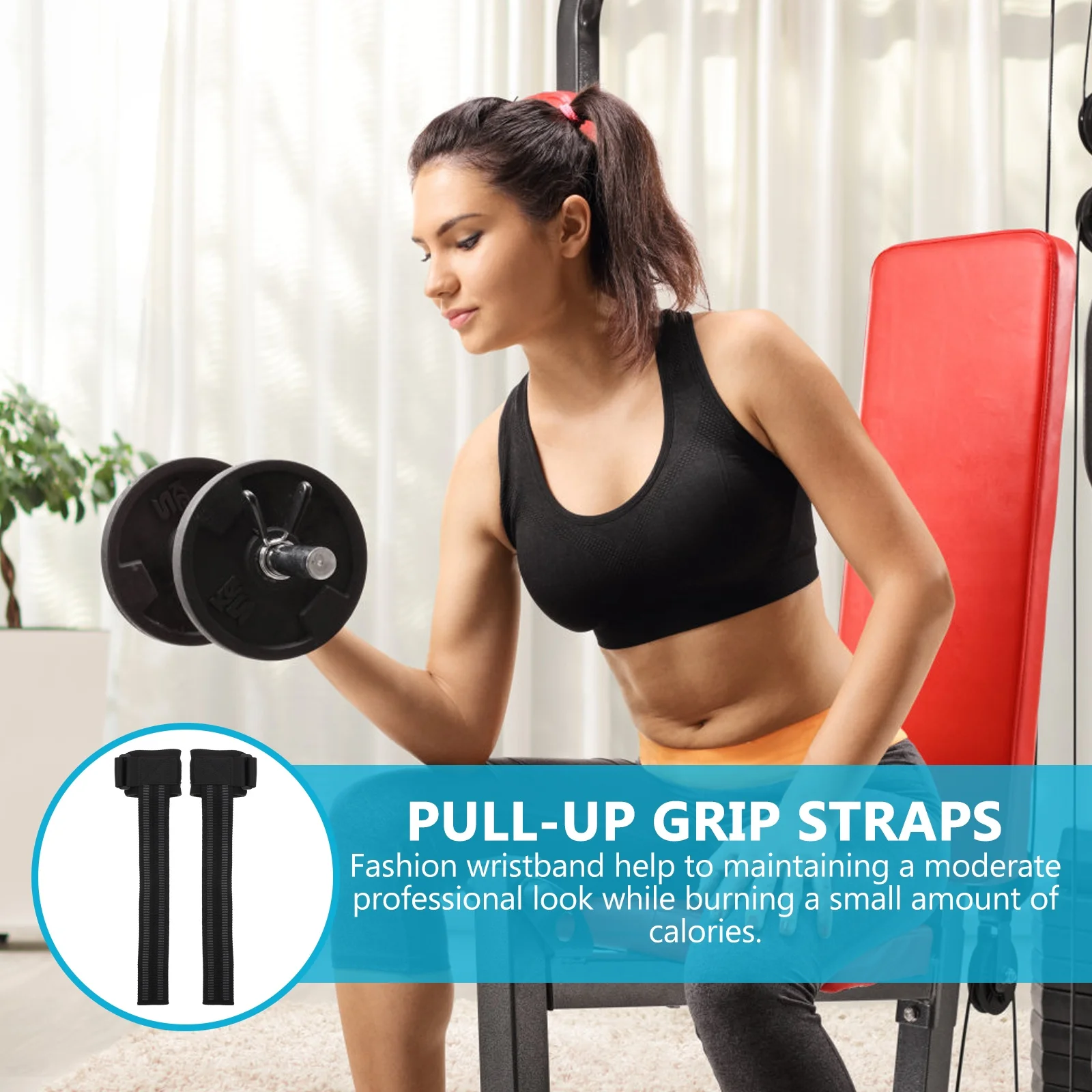 

1Pair Anti-Slip Pull Up Grip Gloves Lightweight Breathable Wrist Protector for Weight Lifting Gym Training Straps