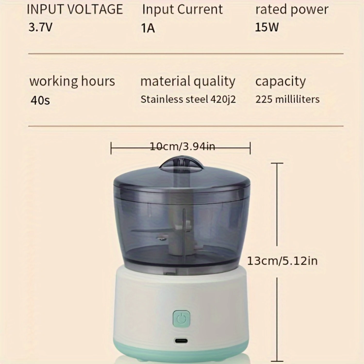 Multifunctional Food Processor - Cordless  Meat & Vegetable Grinder, Chopper, Meat Grinder, Dicer - Portable Mini Food Machine