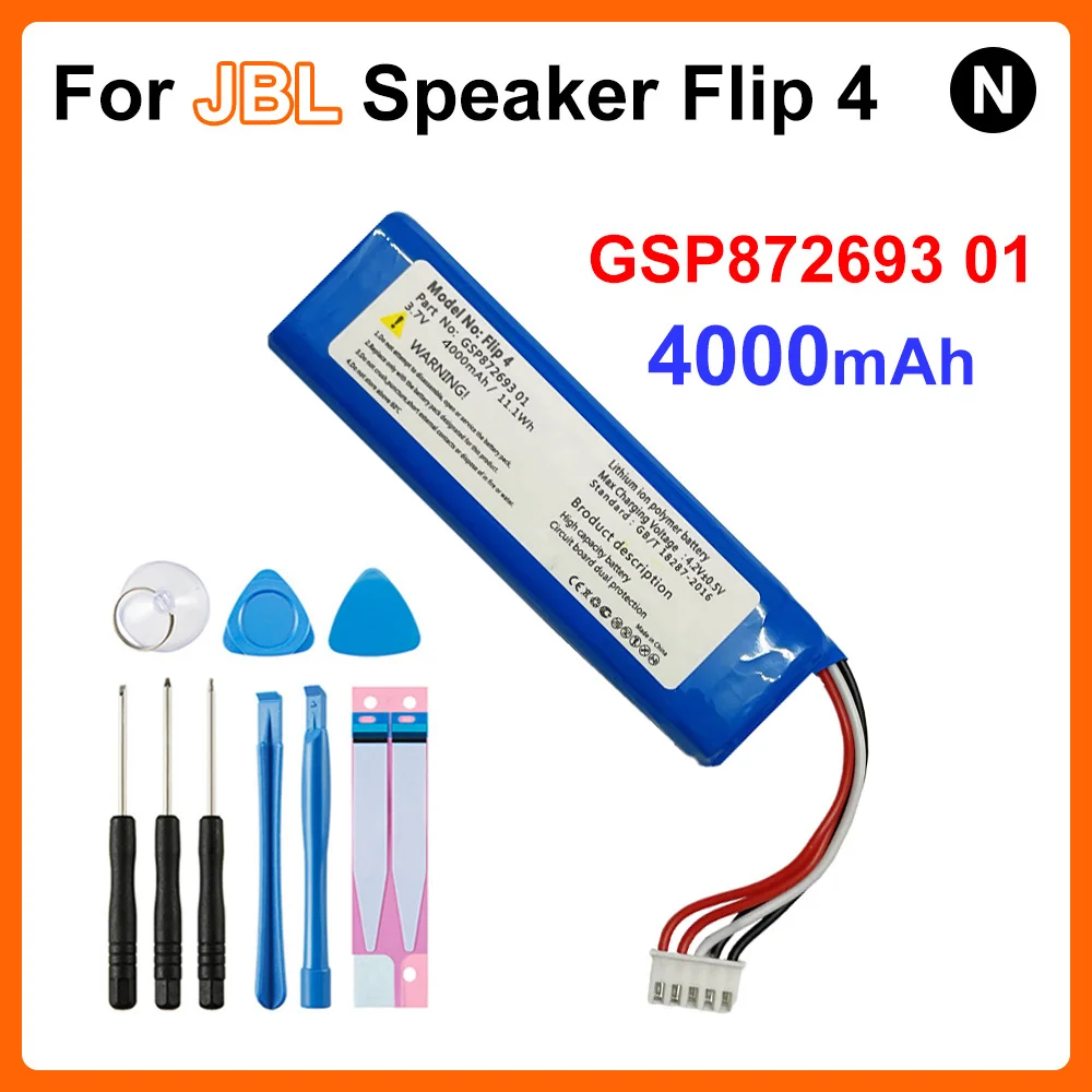 

2023 100% Original New for JBL Flip 4, Flip 4 Special Edition GSP872693 01 flip4 4000mah battery Batteries Bateria Tools Kits