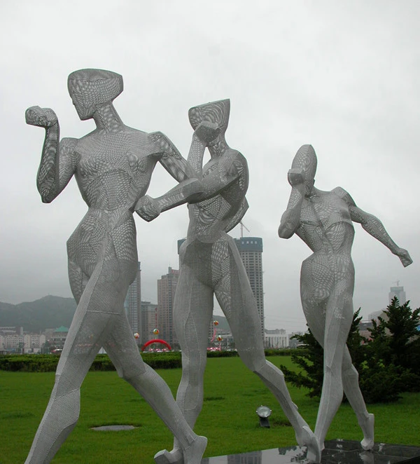 Artigianato in metallo con decorazione quadrata per scultura sportiva in acciaio inossidabile caldo