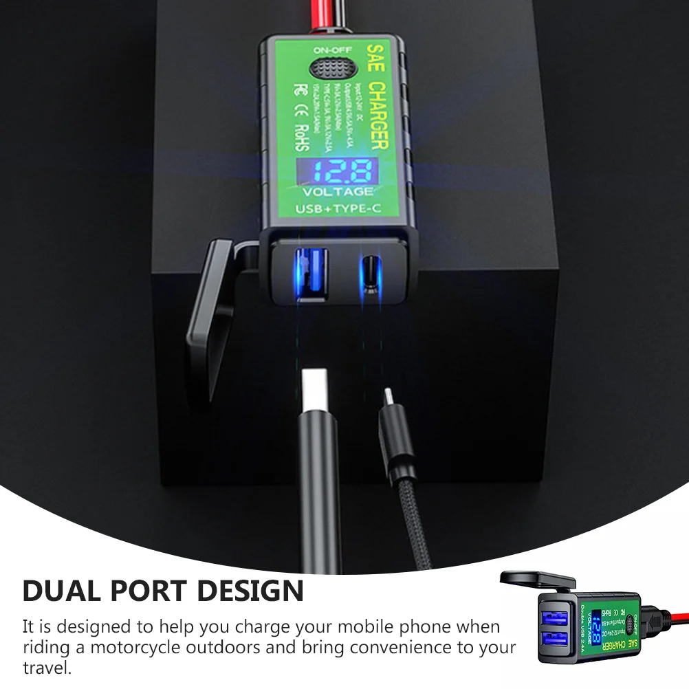 

1Pcs Motorcycle USB Dual USB 4.8a High Quality PP Charging Device Outdoor Phone Power Supply Motorbike Dual Port