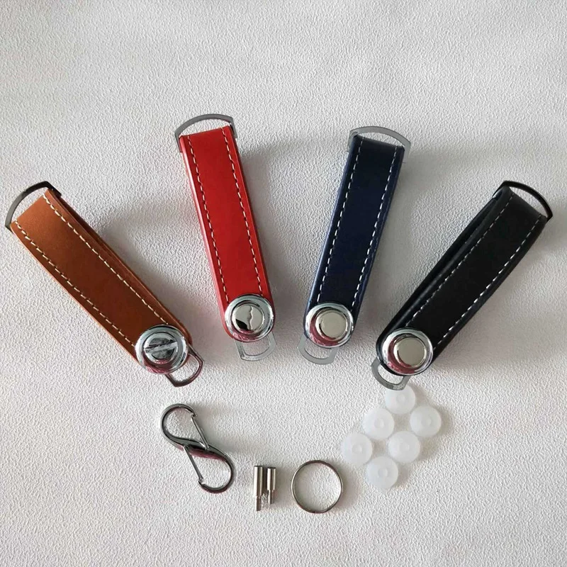 ●Fashion Car Key Pouch Bag Case Wallet Holder Chain Key Wallet Ring Pocket Key Organizer Smart Leather Keychain Black-ABFB