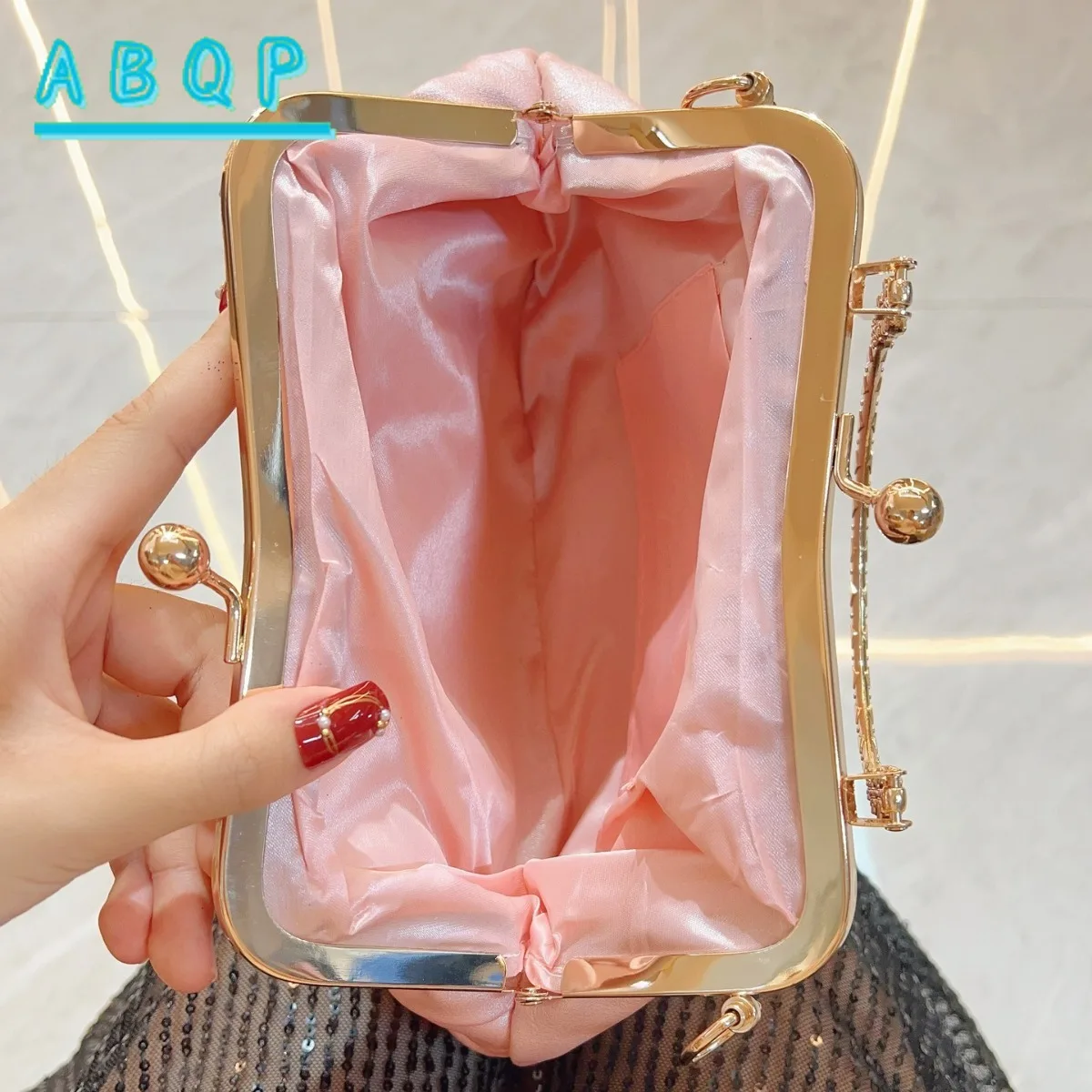New Dinner Women's Bag Luxury Brand Fashion Handmade Diamond Women's Handbag Shiny Banquet Mini Shoulder Bag High Quality 6