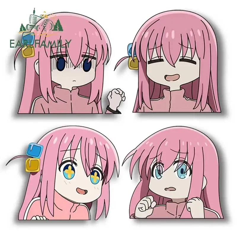 

EARLFAMILY 13cm x 11.7cm for Hitori Gotoh Cute Loli Kawaii Car Stickers Surfboard Anime Car Accessories Decal RV VAN Decals