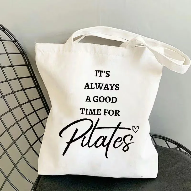 

1pc Women'S Pilates Themed Tote Bag - Large Capacity lBag Durable Spacious Workout Bag Perfect Gift For Fitness Enthusias
