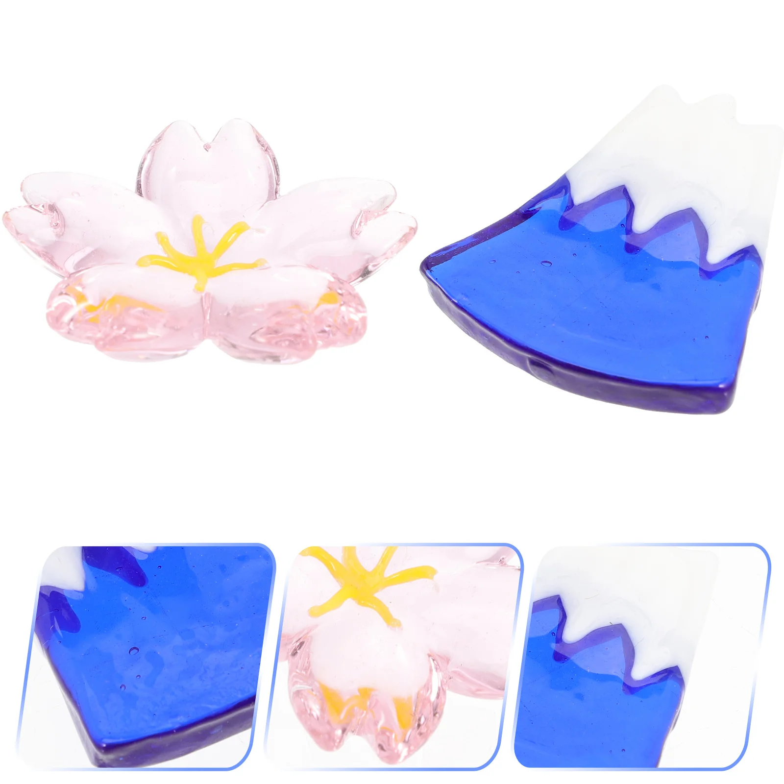 

2 Pcs Creative Chopsticks Rest Spoons Glass Stitching Decorative Holder Restaurant Fork Tabletop Travel Lovely