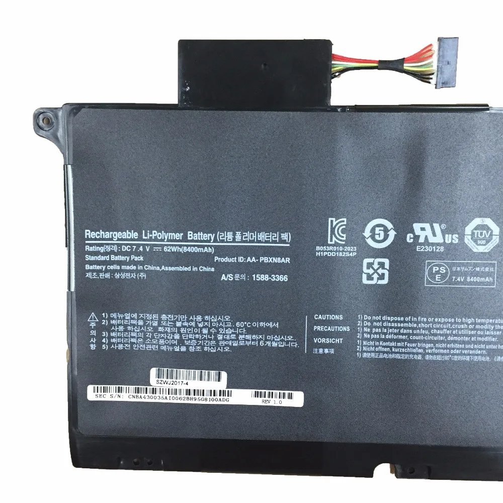 Imagem -03 - Nova Bateria do Portátil para Samsung 900x4d Aa-pbxn8ar Np900x4c Np900x4b Np900x4c-a01 A02 900x4b-a01de A03 7.4v 62wh