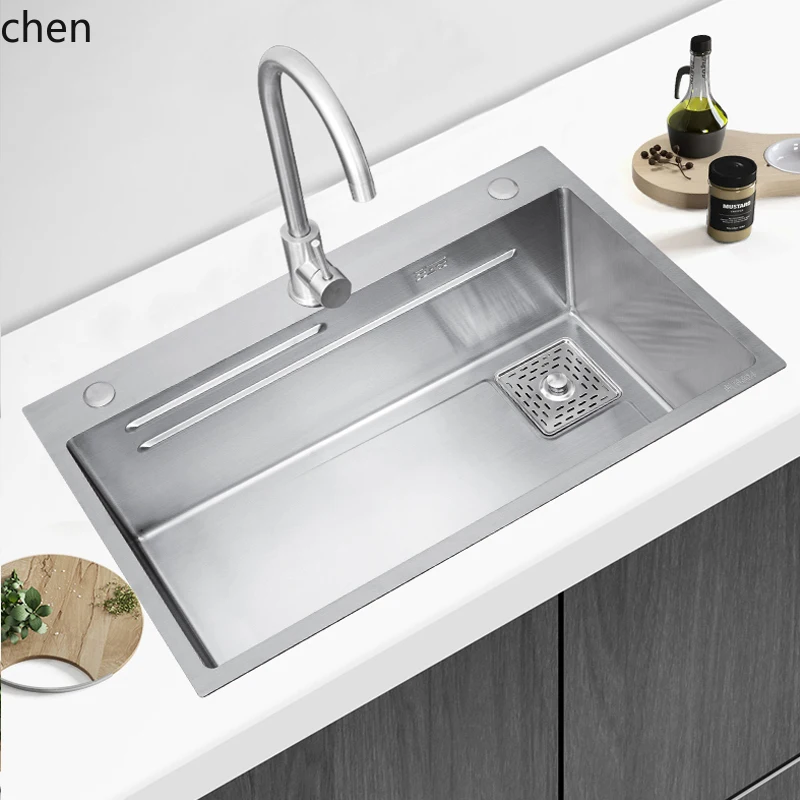 

HXL SUS304 Stainless Steel Kitchen Sink Household Undermount Vegetable Washing Dishwashing Basin