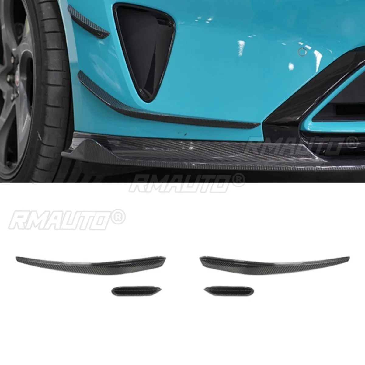 Real Carbon Fiber Car Side Bumper Air Intake Vent Splitter Accessories for Xiaomi Su7 Bumper Splitter Cover Air Vent Trim Kit