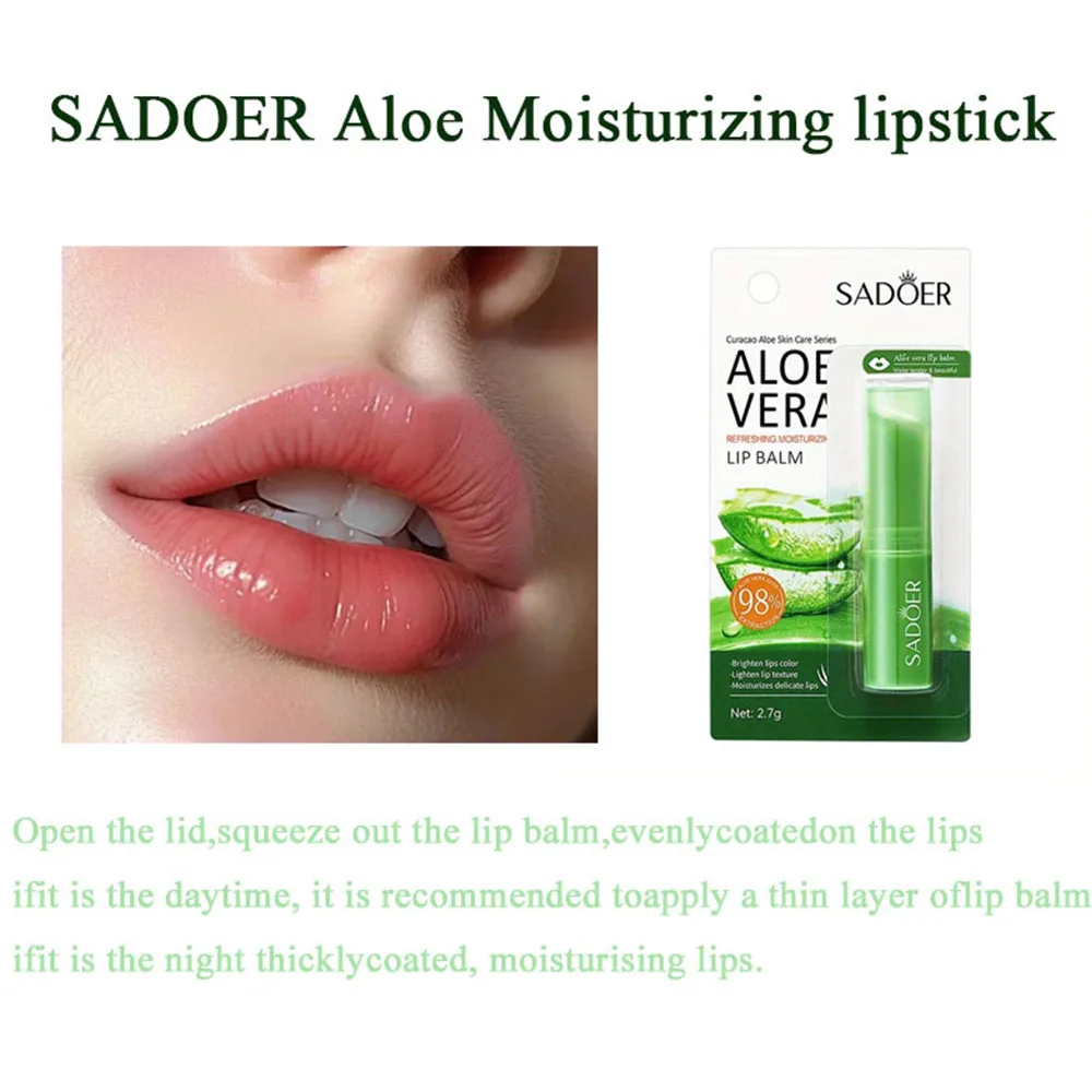 Lip Aloe Balm Nourishing, Refreshing, Hydrating and Moisturizing Preventing Cracking and Repairing Lips Gentle Non Irritating