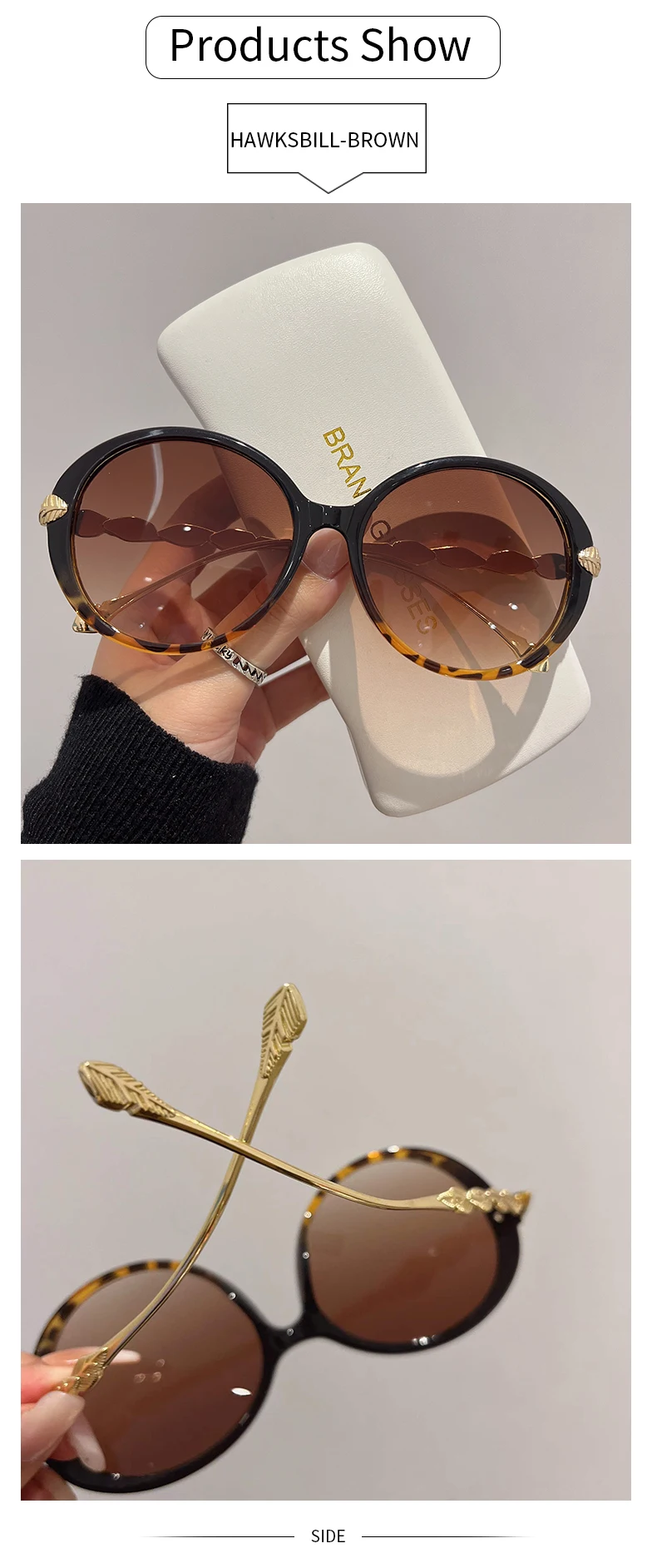 KAMMPT Runde Retro-Sonnenbrille für Damen, modisch, beliebt, Vintage-Rahmen, Herren, Luxus-Trend, Marke, Designer-Sonnenbrille, Schutzbrille – Detail 9
