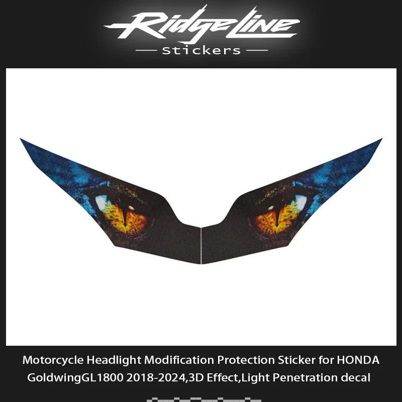 Motorrad-Scheinwerfer-Modifikationsschutzaufkleber für HONDA GoldwingGL1800 2018–2024, 3D-Effekt, Aufkleber zur Lichtpenetration