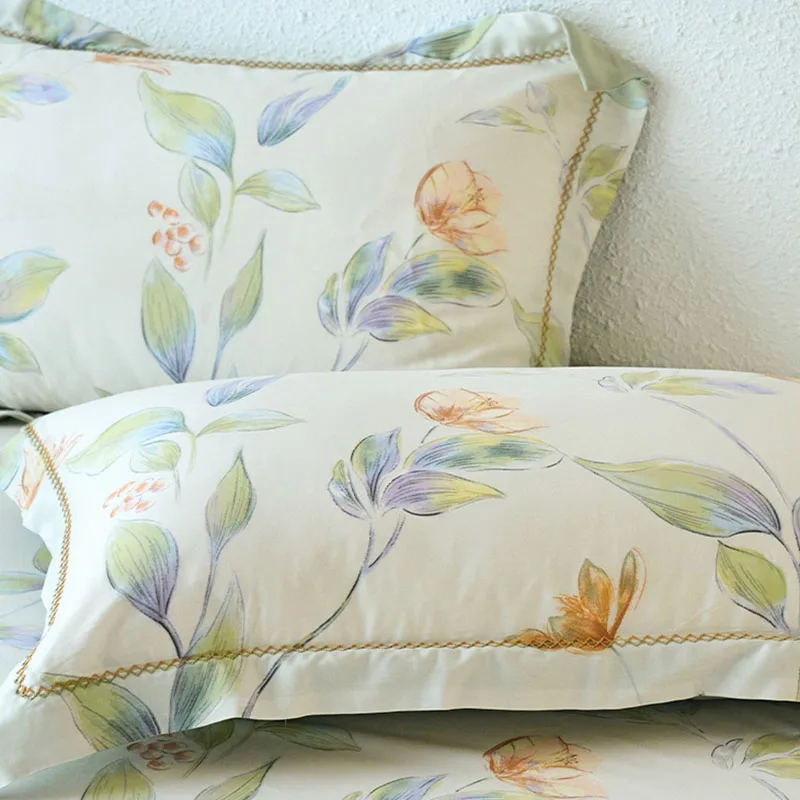 60 عدد 100% كيس وسادة مطبوع من الحرير عالي الجودة من ألياف الليوسيل كيس وسادة لجميع المواسم ملحقات سرير تبريد صديقة للبشرة