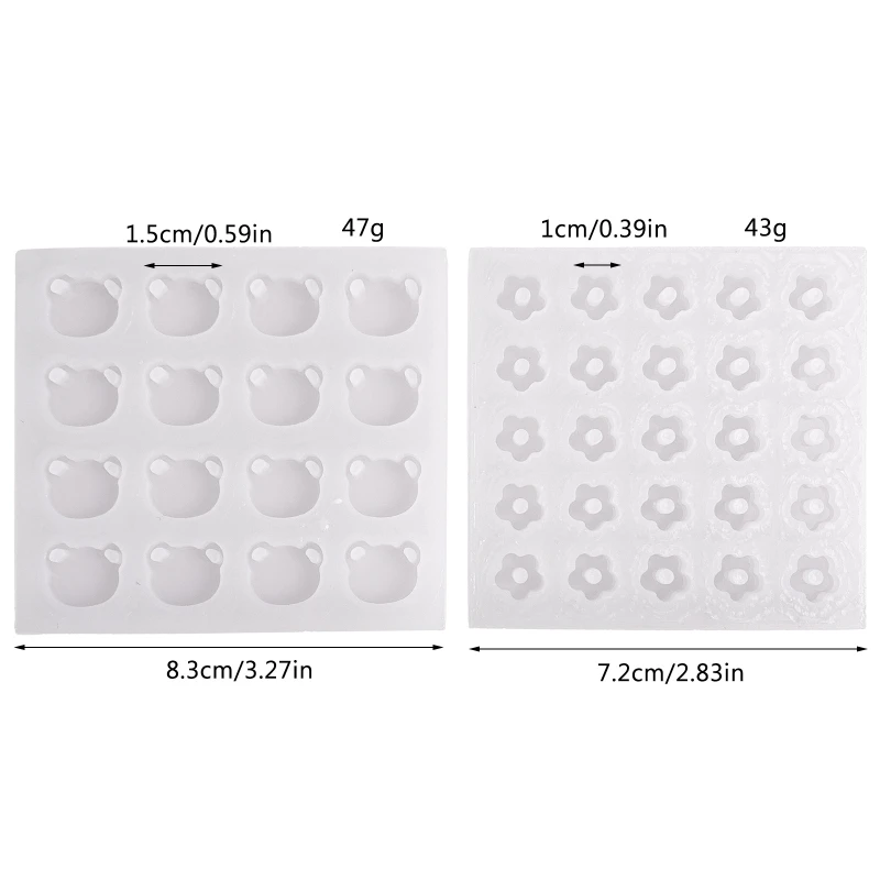 Mini Flower Silicone Mold Hollow Epoxy Shaker Fillings Silicone Molds Epoxy Resin Filler Mold for Quicksand Resin Molds
