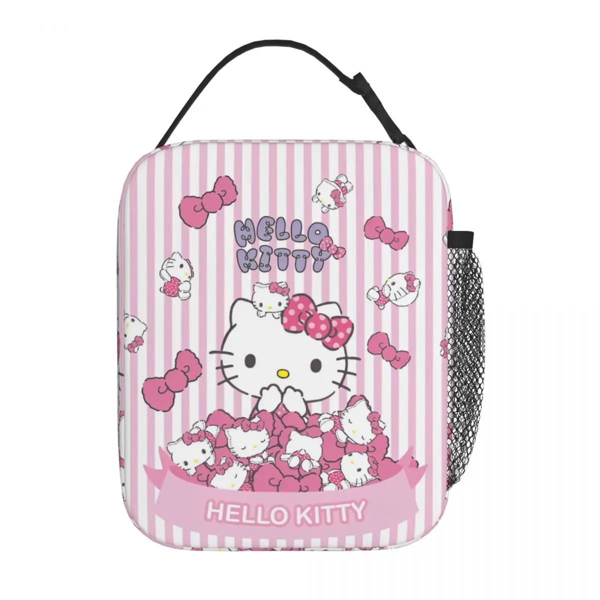 Pink Hello Kitty Cats Cartoon Insulated Lunch Bags Storage Food Box Portable Thermal Cooler Lunch Boxes For Work