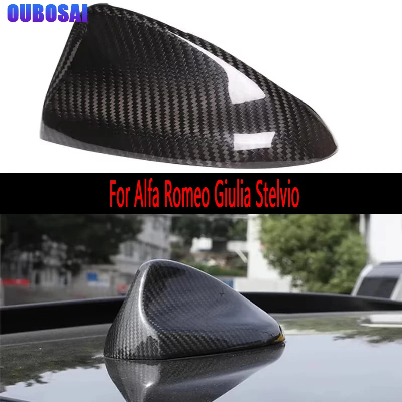 

For Alfa Romeo Giulia Stelvio Carbon fiber antenna cover shark fin signal cover decorative cover Roof cover body kit