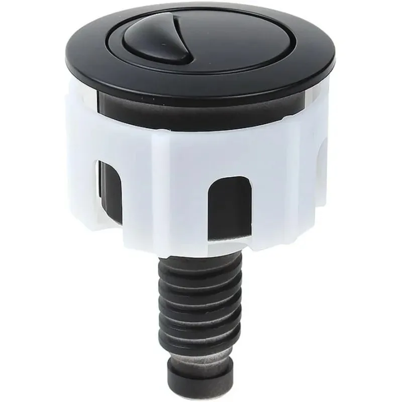 Toilet Flush Button, 304 Stainless Steel Kitchen Bathroom Water Save ABS Black 38-49mm Aperture Dual Half Full Choice