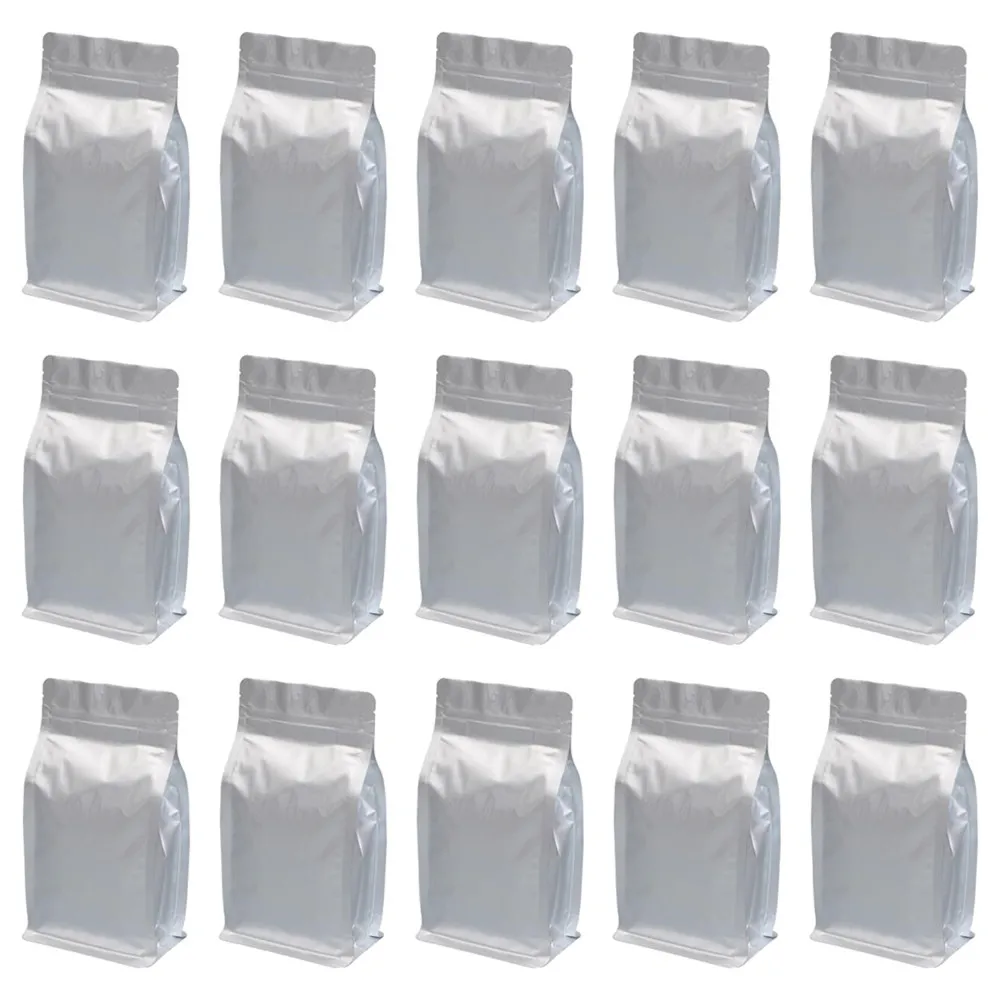 20pcs Stand Up Self Seal Bag 24X14X6Cm Sealed Silver Aluminum Foil Snack Packaging Pouch For Tea Coffee Beans Nuts - view 4