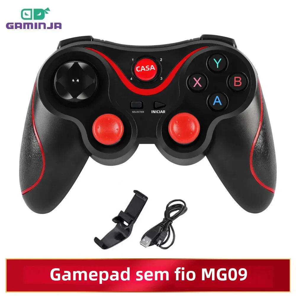 Gaminia controlador sem fio bluetooth para pc caixa de tv do telefone móvel joystick do computador para tablet pc tv gamepad joypad controlador