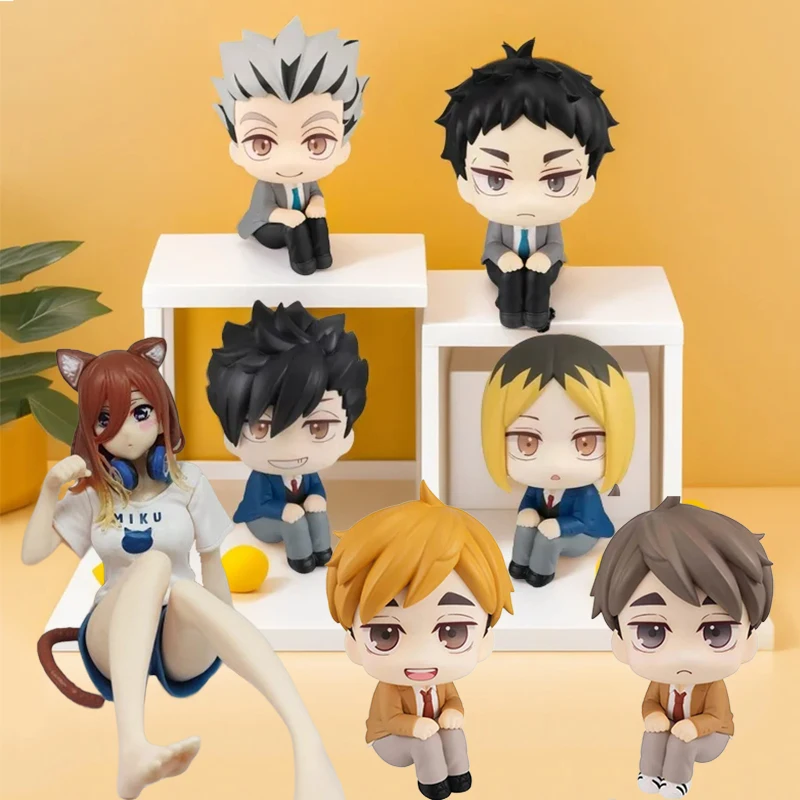 

10cm Anime Cute Akaashi Look Up Kotaro Haikyuu Figures Oikawa Kenma Figurine Quintessential Quintuplets Nakano Miku Figures Toys