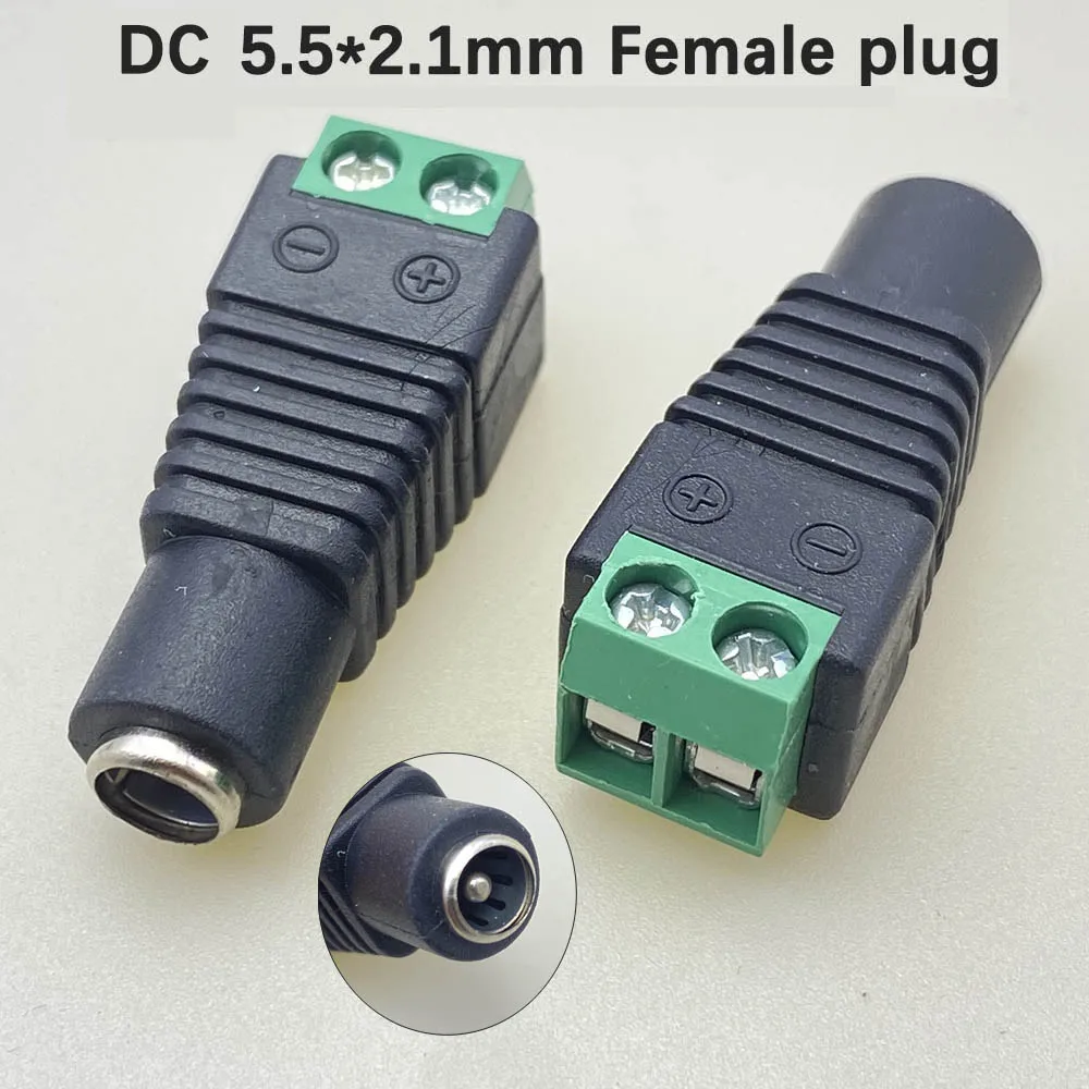 Dc 커넥터 5.5mm x 2.1mm/2.5mm 잭 남성 여성 어댑터 플러그 일반 커넥터 cctv 카메라 전원 변환 led 스트립 dvr 용 12V 24V