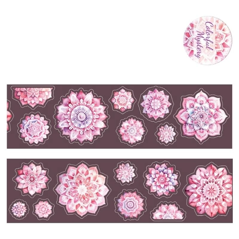 1 롤 플라워 스티커, 애완 동물 접착 성 꽃 미학 스티커 방수 장식 스크랩북 저널 카드