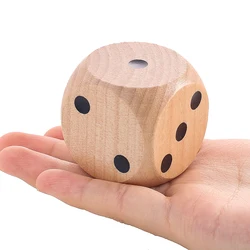 40mm Large Wooden Dice Dot Square Round Corner 6 Sided Family Gathering Bar Club Party Kids Toys Board Games Dice Miniatures