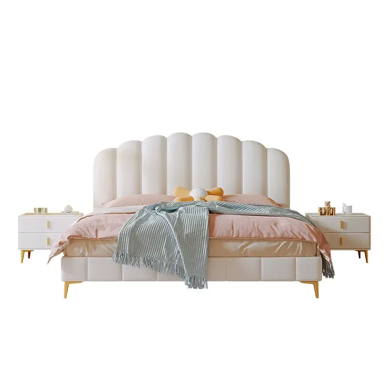 

Light luxury leather art boy environmental protection safety modern simple girl 1.5 meters Nordic soft bag bed children's bed