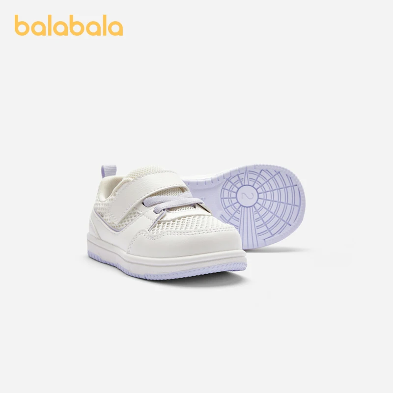 Balabala Baby Walking Shoes Boys Girls Shoes Infant Shoes Shoes for Children 2024 Spring Autumn New Shoes Breathable White Shoes