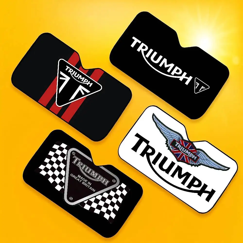 

Солнцезащитный козырек с логотипом T-Triumphs, милый аниме-дизайн, для лобового стекла автомобиля, 70x130 см, отражатель тепла