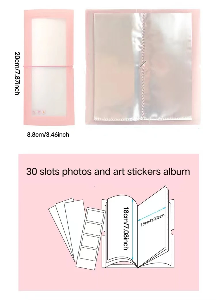 30 Pages Storage Book Organize Album for Planner Scrapbook Stickers Photos, Stickers Organizer Collection