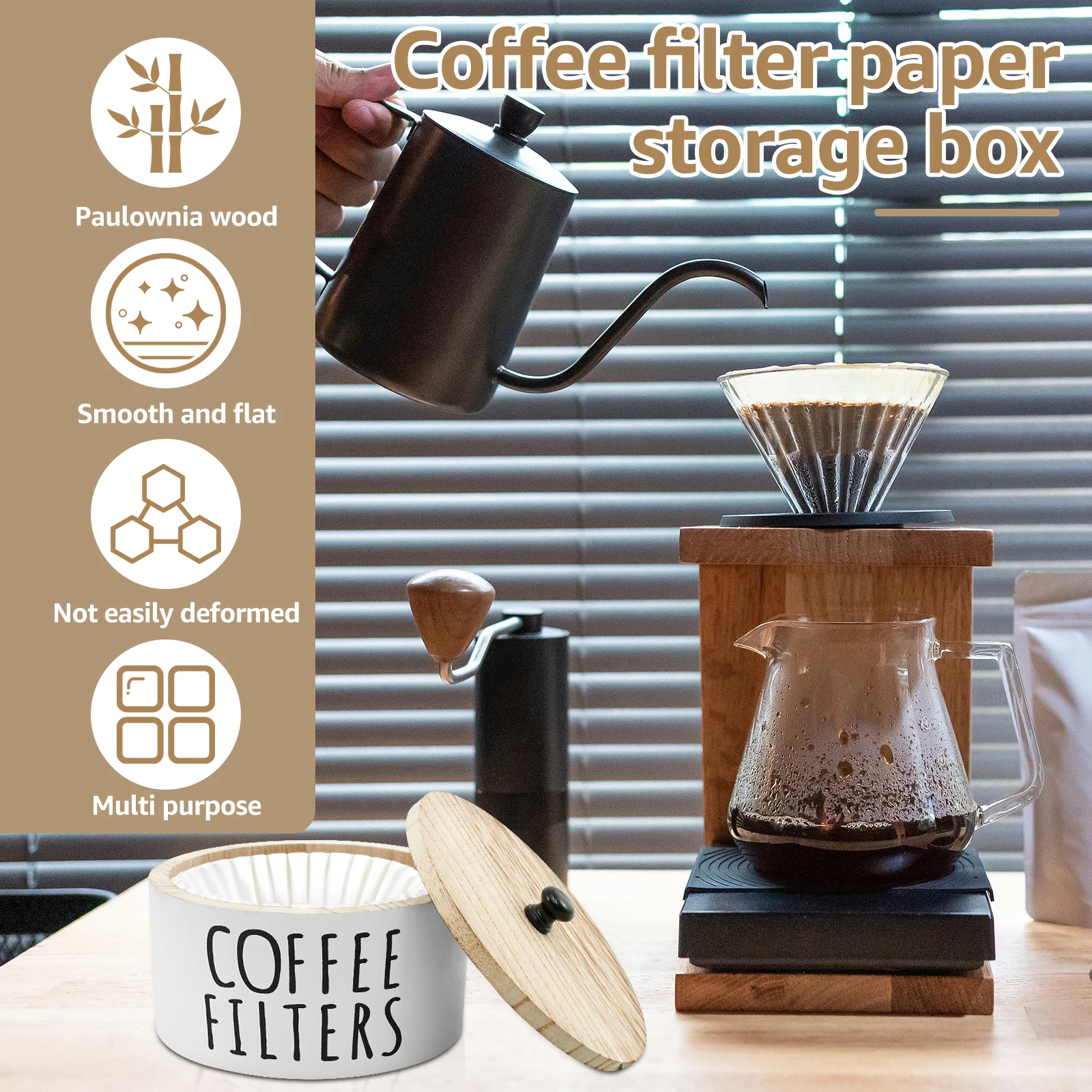 Coffee Filter Holder with Lid  - đánh giá và giá Coffee Tea Drawer Organizer