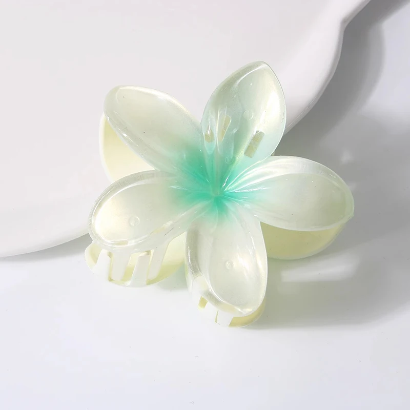 Pearl Light 8CM Summer Flower Hair Claw Clip Hairpin Barrettes Ponytail Holder Beach Head Accessories Women Girls Hair Clip