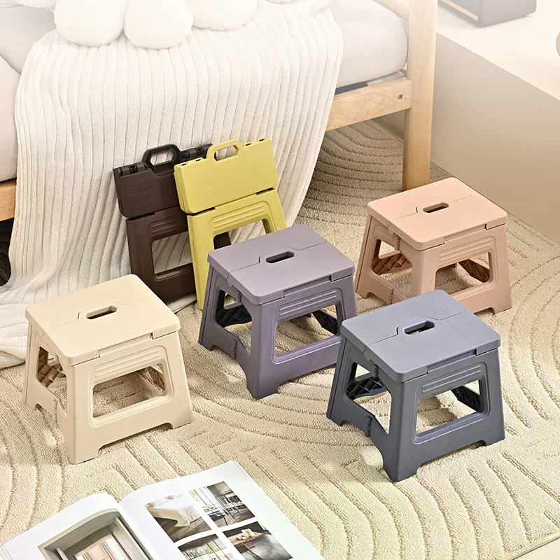 Lightweight Folding Step Stool Multi Purpose Handheld Thickened Footstool Non-Slip Plastic Small Benches KitchenHot Sale image 3