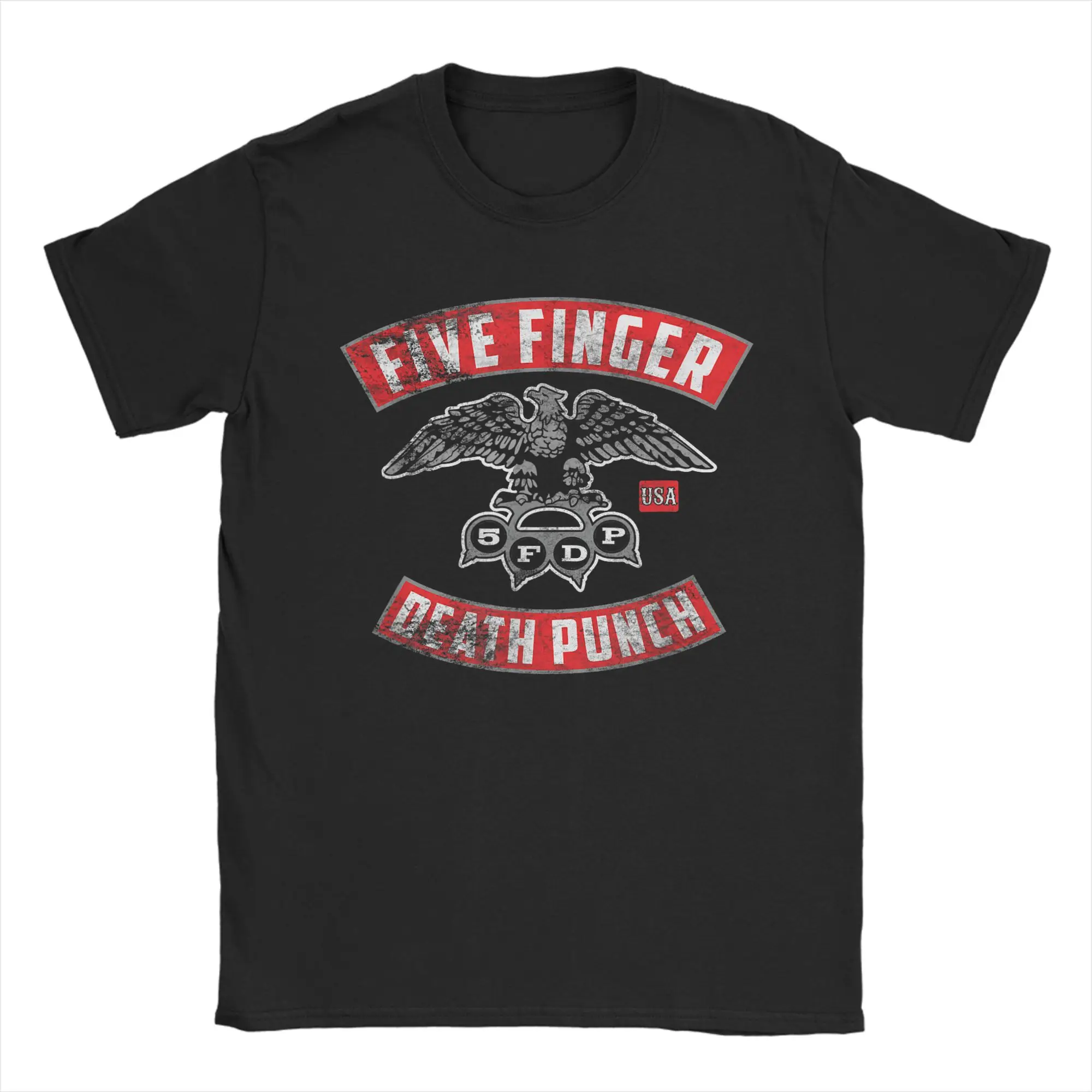 

5FDP Rocker Crest T-Shirt Men Funny Cotton Tees Crewneck Short Sleeve T Shirts 4XL 5XL 6XL Clothes