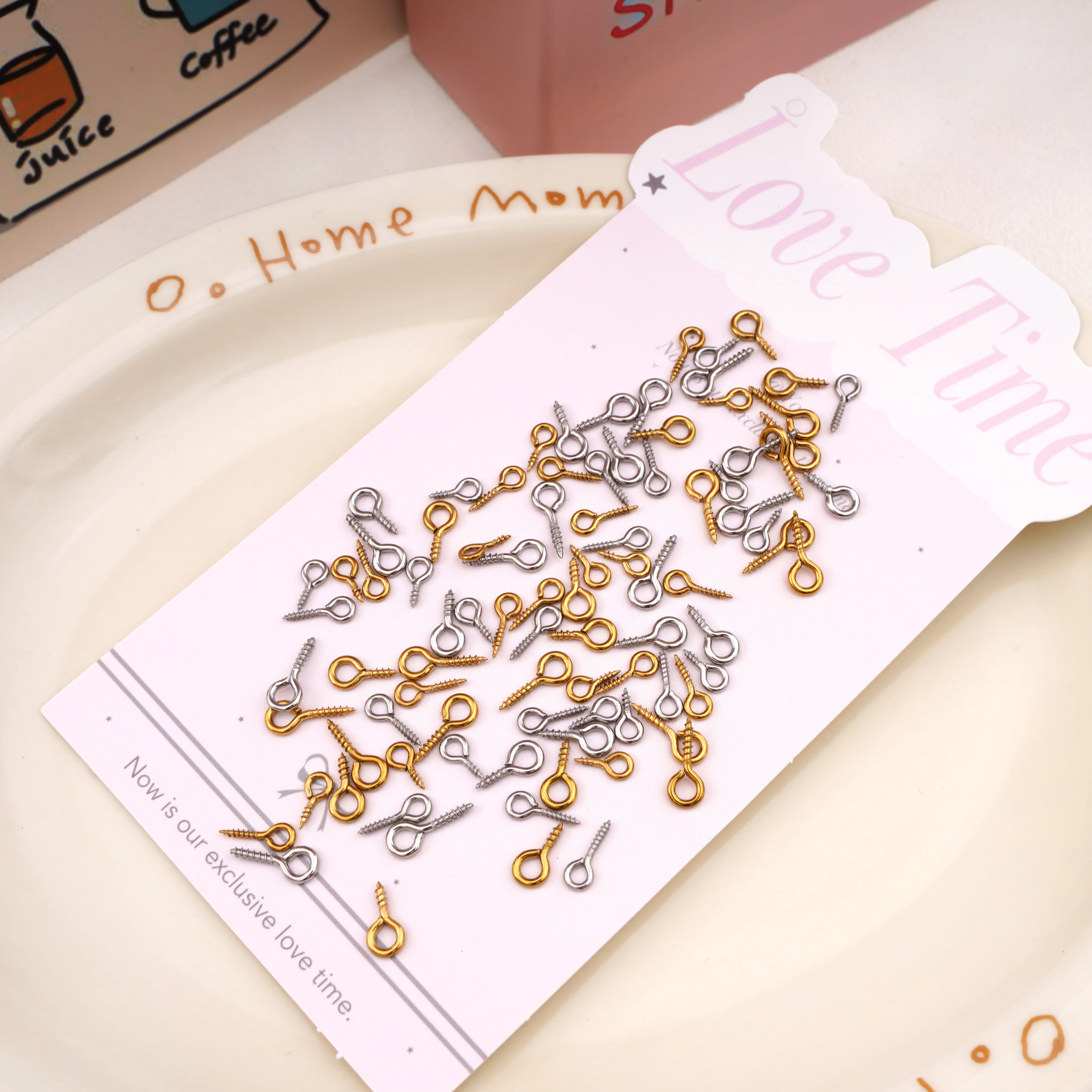 5/50Pcs Edelstahl Schraube Auge Pins Hängen Kappen Für Anhänger Schraube Auge Haken Verschlüsse Schmuck Handgemachte DIY, der Entdeckungen