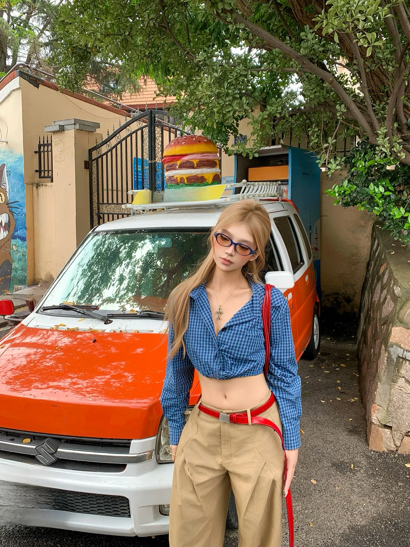 

Женская клетчатая рубашка Ce Rose с длинным рукавом, отложным воротником, на одной пуговице, приталенного кроя, осенне-зимняя, модная, трендовая