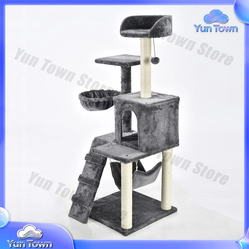 Luxury Pet Scratch Tower Multifunction Wood Cat Climbing Tree Condo