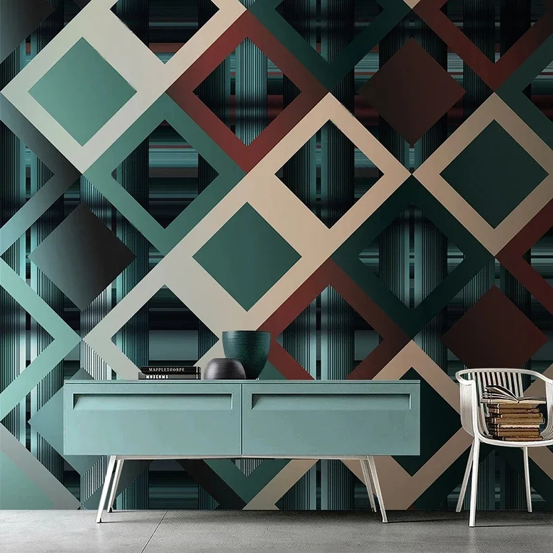 Modern Custom 3D Wall Art Mural Geometric Wallpaper Abstract Line Strip Living Room Bedroom TV Background Painting Home Decor